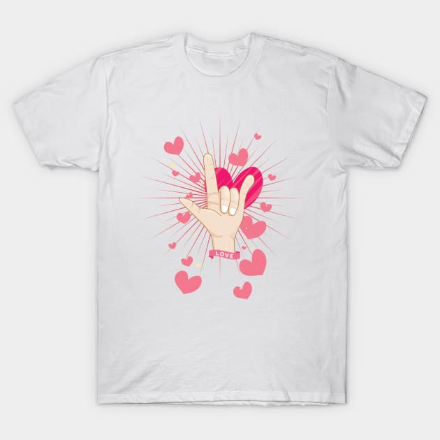 'I Love You ASL Sign' Cool ASL Sign Language T-Shirt by ourwackyhome